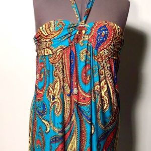 ALYX Women's Teal Paisely Halter Dress Size 8